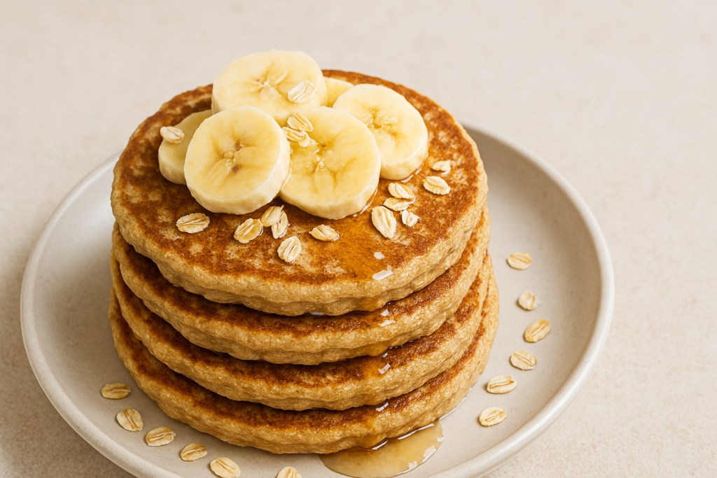 Então a Panqueca de Banana com Aveia é a escolha perfeita! Além de ser feita com poucos ingredientes e sem farinha de trigo, essa receita é rica em fibras e energia.